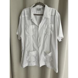 Havana Shirt Co Mens White Short Sleeve Button Up Shirt Size XXL